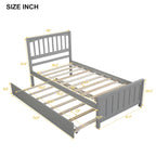 Twin Size Wooden Platform Bed with Trundle