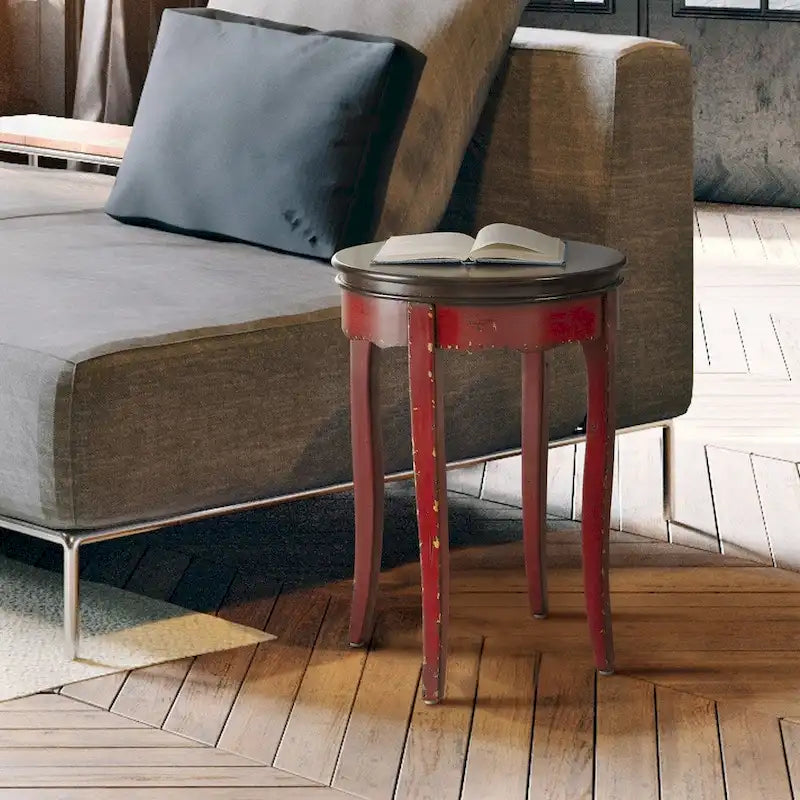 Transitional 18 Inch Round Side Table