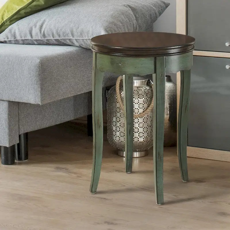 Transitional 18 Inch Round Side Table