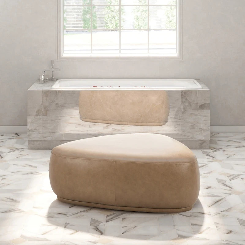 44 Inch Rounded Triangle Cocktail Ottoman