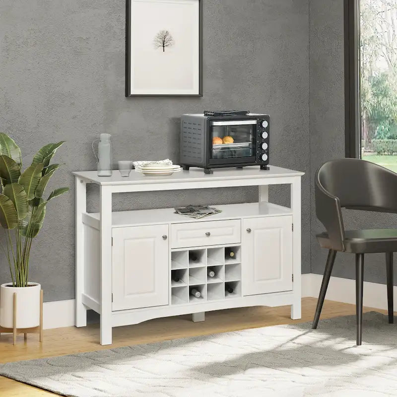Modern buffet-barmeubel voor de keuken met lade en wijnrek voor 12 flessen