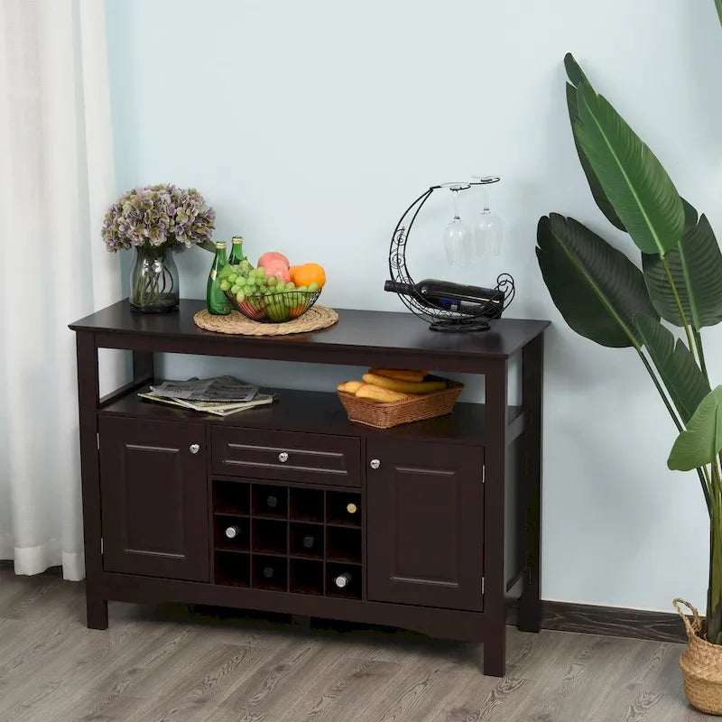 Modern buffet-barmeubel voor de keuken met lade en wijnrek voor 12 flessen
