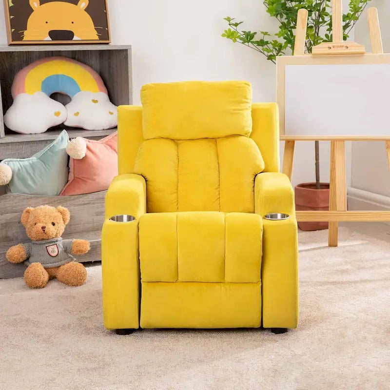 Super Deluxe Kids Recliner with Footrest, Headrest and 2 Cup Holders