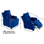 Super Deluxe Kids Recliner with Footrest, Headrest and 2 Cup Holders