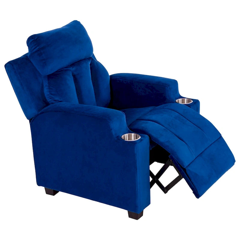 Super Deluxe Kids Recliner with Footrest, Headrest and 2 Cup Holders