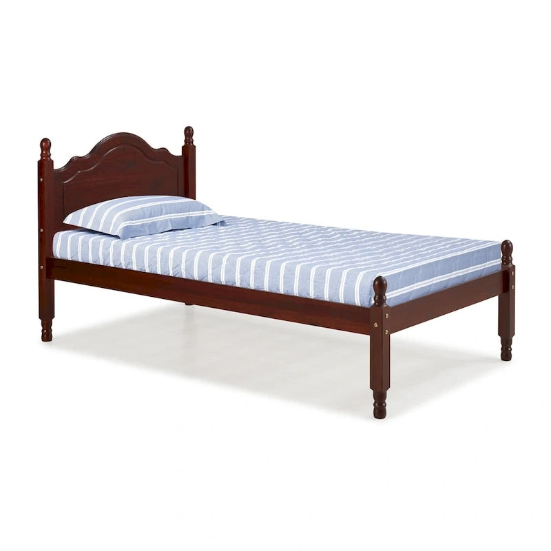 100% Solid Wood Twin Size Panel Headboard Platform Bed