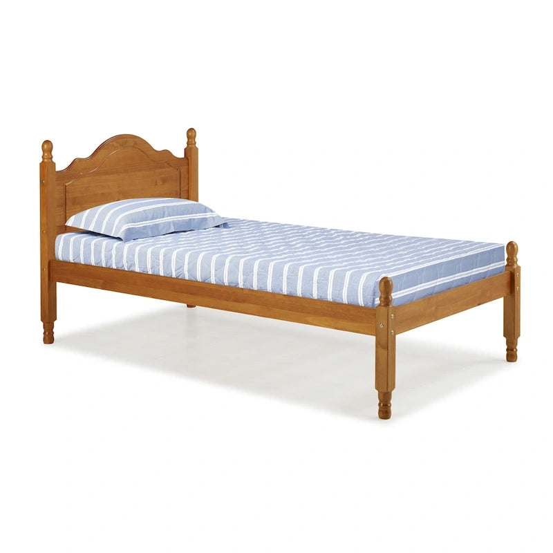 100% Solid Wood Twin Size Panel Headboard Platform Bed