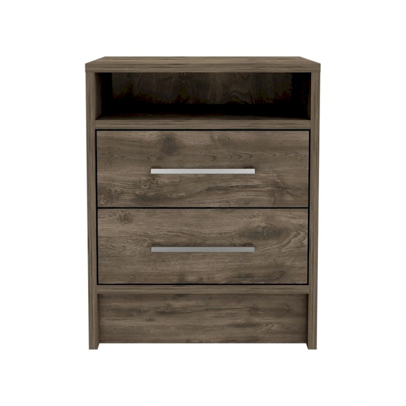 Nightstand with Two Drawers, and Concealed Shelf