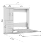 Murphy-Bett in Full-Größe mit Kleiderschrank (84W)