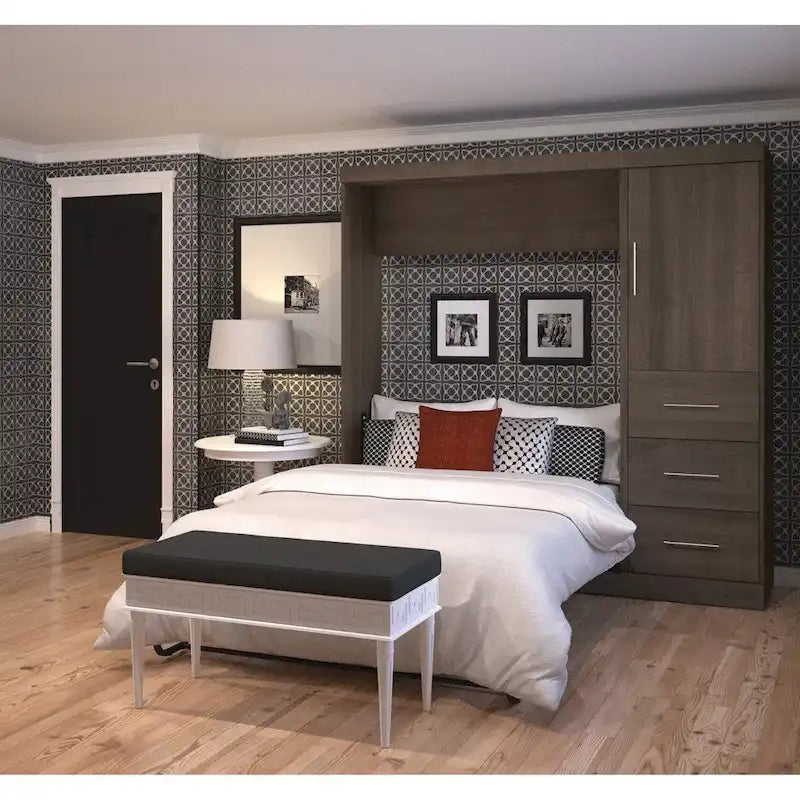 Murphy-Bett in Full-Größe mit Kleiderschrank (84W)