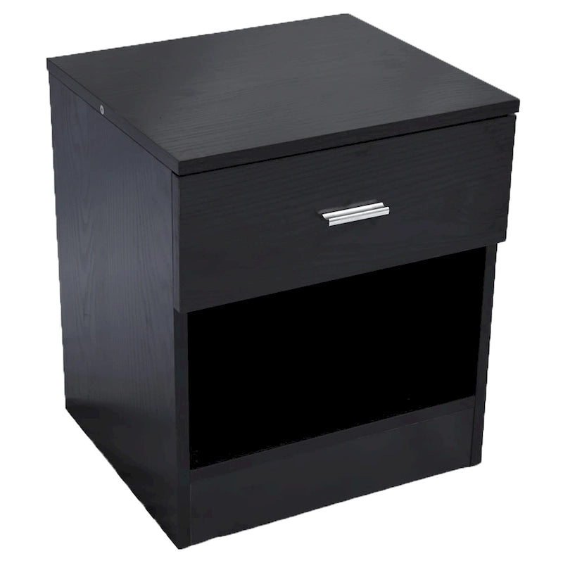 1-Drawer Metal Handle Bedside Cabinet Night Table White