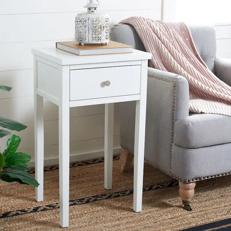 Shaker Style Elm Wood End Table with Drawer