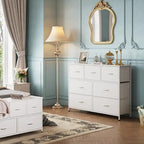 Fabric Dresser with 7 Fold-Down Deep Drawers
