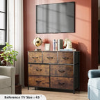 Fabric Dresser with 7 Fold-Down Deep Drawers