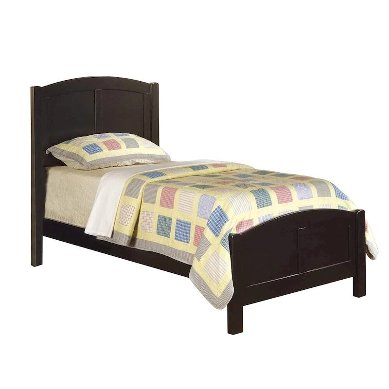 Cherry Finish Twin Size Wooden Panel Bed