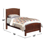 Letto a pannelli in legno Twin Size con finitura ciliegio
