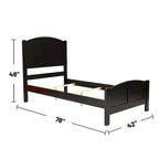 Letto a pannelli in legno Twin Size con finitura ciliegio
