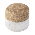 Braided Jute Round Ottoman Pouf Footstool Seat