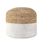 Braided Jute Round Ottoman Pouf Footstool Seat