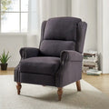 Fauteuil inclinable manuel traditionnel à accoudoirs arrondis et pieds en bois massif