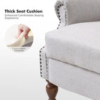Fauteuil inclinable manuel traditionnel à accoudoirs arrondis et pieds en bois massif