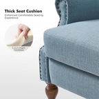 Fauteuil inclinable manuel traditionnel à accoudoirs arrondis et pieds en bois massif