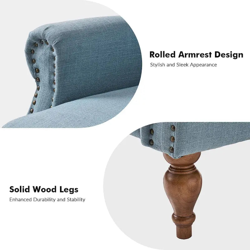Fauteuil inclinable manuel traditionnel à accoudoirs arrondis et pieds en bois massif