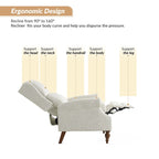Fauteuil inclinable manuel traditionnel à accoudoirs arrondis et pieds en bois massif