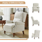 Fauteuil inclinable manuel traditionnel à accoudoirs arrondis et pieds en bois massif