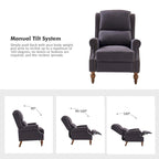 Fauteuil inclinable manuel traditionnel à accoudoirs arrondis et pieds en bois massif