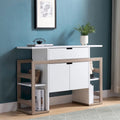 White and Dark Taupe Buffet Storage Cabinet