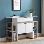 White and Dark Taupe Buffet Storage Cabinet