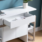 White and Dark Taupe Buffet Storage Cabinet