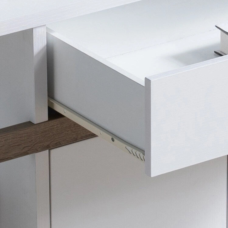 White and Dark Taupe Buffet Storage Cabinet