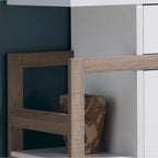 White and Dark Taupe Buffet Storage Cabinet