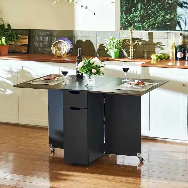 Tavolo da cucina pieghevole allungabile con piano ribaltabile