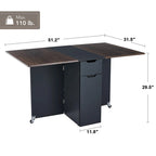 Tavolo da cucina pieghevole allungabile con piano ribaltabile
