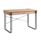 47 Inch Home Office Desk, 1 Drawer with Knob, USB Port, Brown, Black