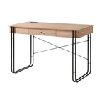 47 Inch Home Office Desk, 1 Drawer with Knob, USB Port, Brown, Black