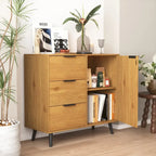 Storage Cabinet with 3 Drawers & Adjustable Shelf, Mid Century Cabinet with Door, Accent Cabinet for Living Room, Home Office