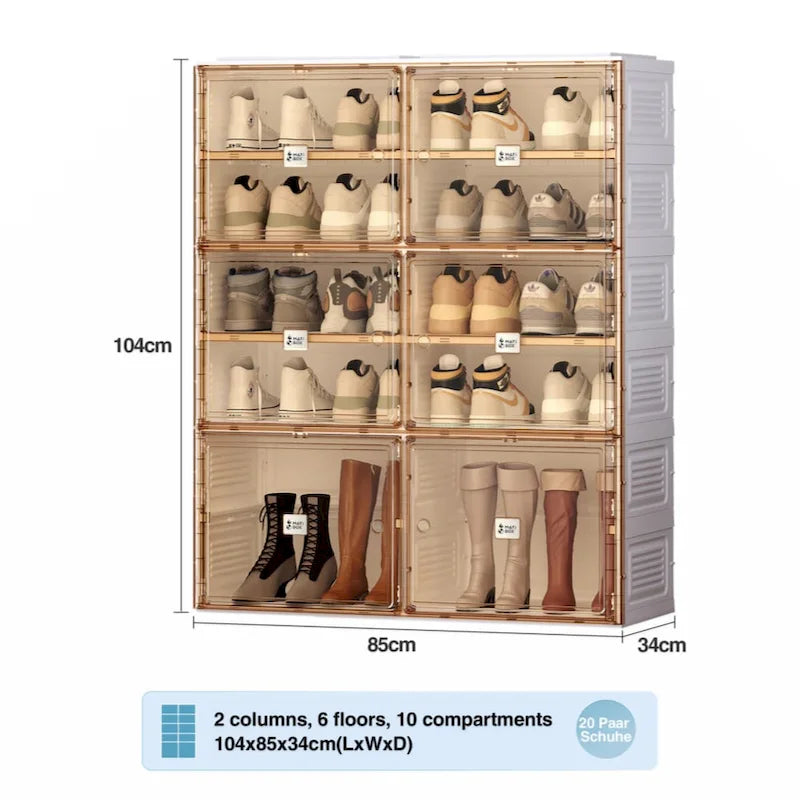 Stackable Storage Organizer Cabinet with Doors and Shelves