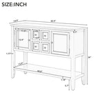 Ample Storage Vintage Console Table with Four Small Drawers and Bottom Shelf for Living Rooms, Entrances and Kitchens