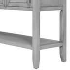 Ample Storage Vintage Console Table with Four Small Drawers and Bottom Shelf for Living Rooms, Entrances and Kitchens