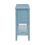 Ample Storage Vintage Console Table with Four Small Drawers and Bottom Shelf for Living Rooms, Entrances and Kitchens