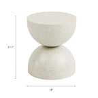 Side Table Indoor/Outdoor Stone White w/ Gold Flakes