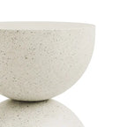 Side Table Indoor/Outdoor Stone White w/ Gold Flakes
