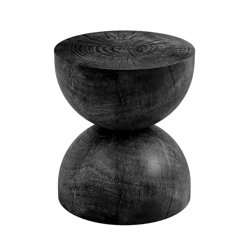 Side Table Indoor/Outdoor Stone White w/ Gold Flakes