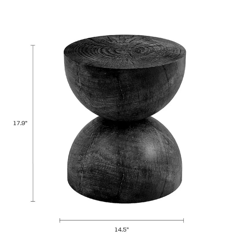 Side Table Indoor/Outdoor Stone White w/ Gold Flakes