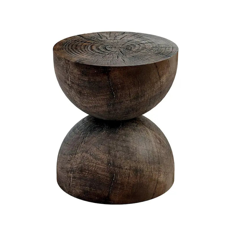 Side Table Indoor/Outdoor Stone White w/ Gold Flakes