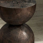 Side Table Indoor/Outdoor Stone White w/ Gold Flakes